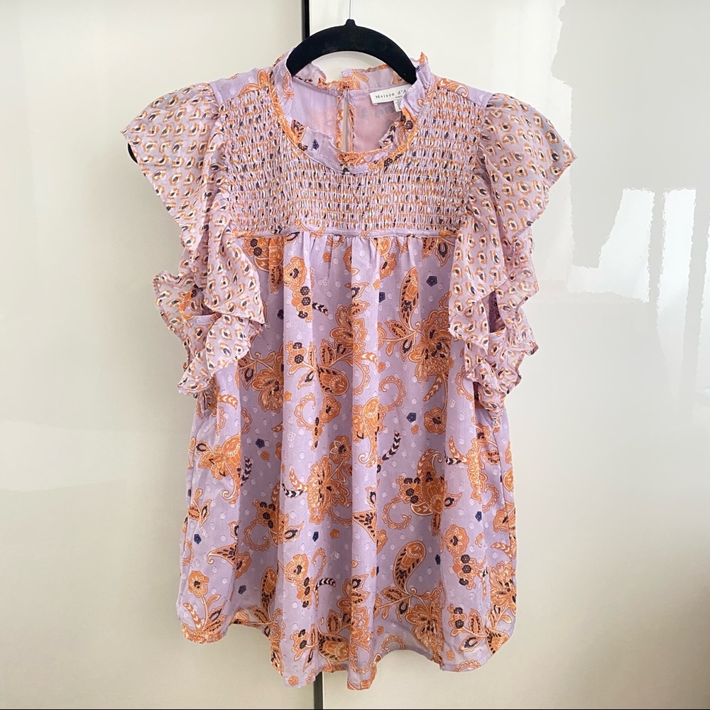Maison d’Amelie Lilac Paisley Top